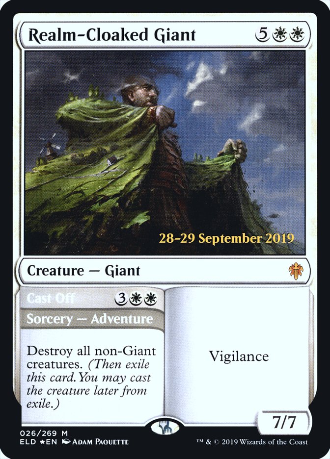 Realm-Cloaked Giant // Cast Off (Throne of Eldraine Promos #26s)