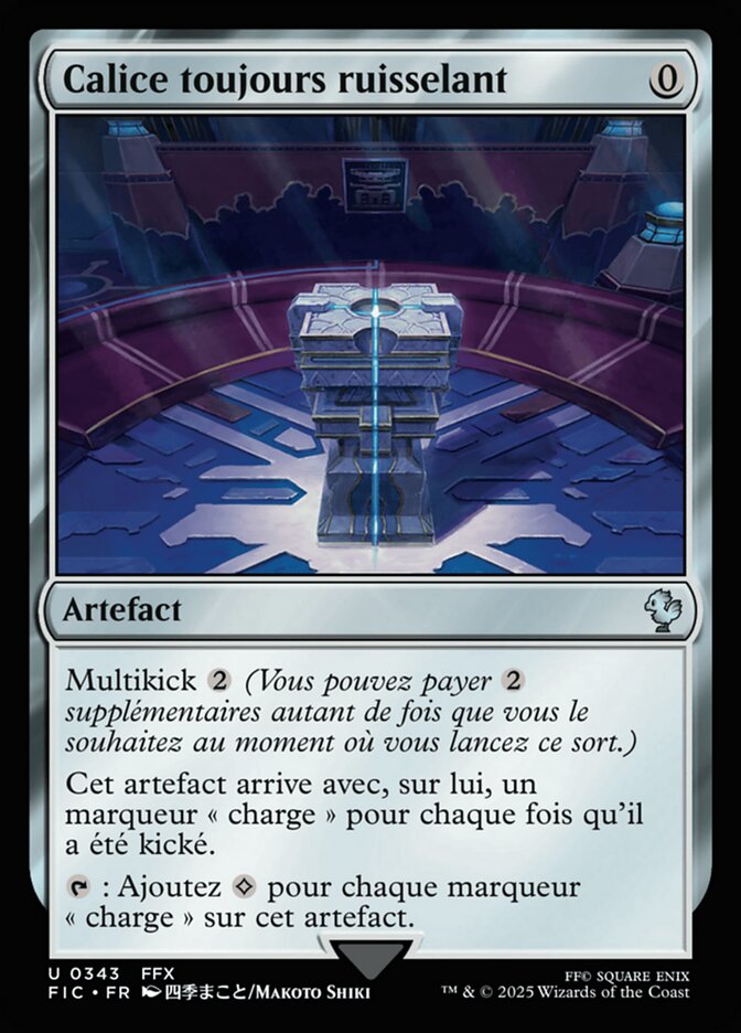 Calice toujours ruisselant