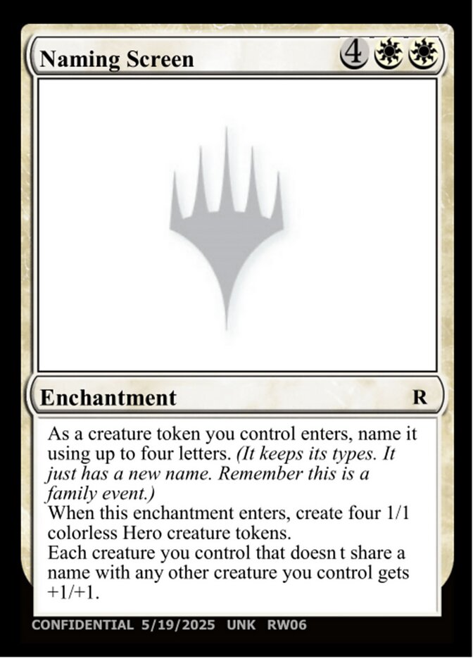 Naming Screen MTG card