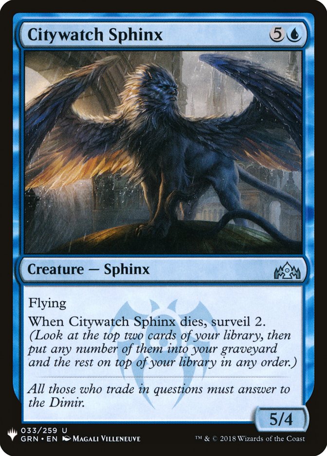 Citywatch Sphinx (The List #GRN-33)
