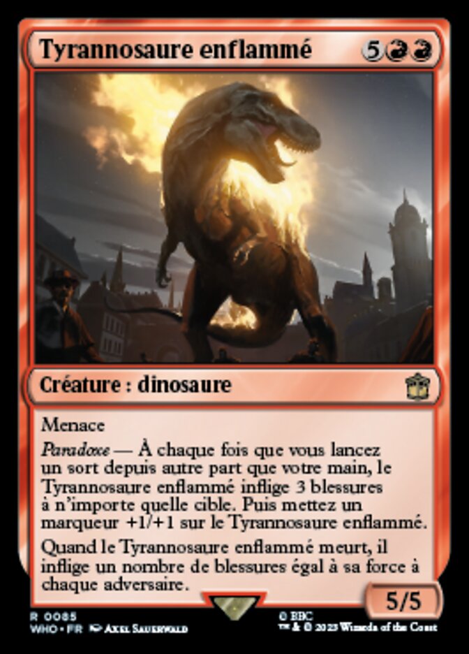 Tyrannosaure enflammé