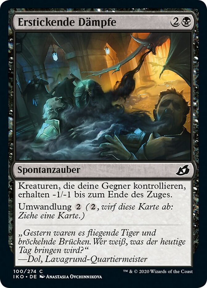 Erstickende Dämpfe (Suffocating Fumes) · Ikoria: Lair of Behemoths (IKO)  #100 · Scryfall Magic The Gathering Search