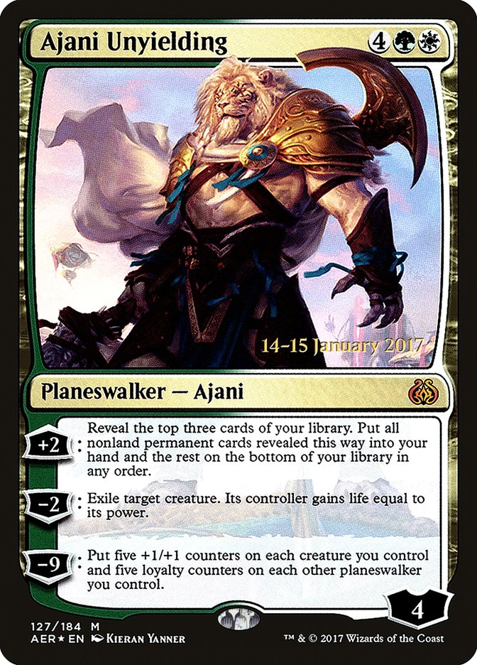 Ajani Unyielding (Aether Revolt Promos #127s)