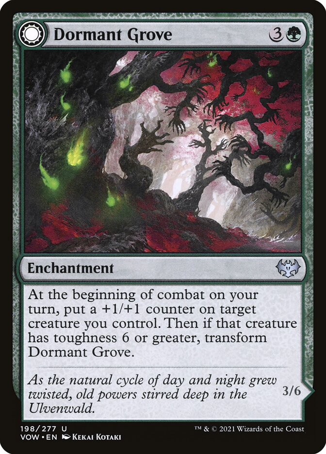 Dormant Grove // Gnarled Grovestrider (Innistrad: Crimson Vow #198)