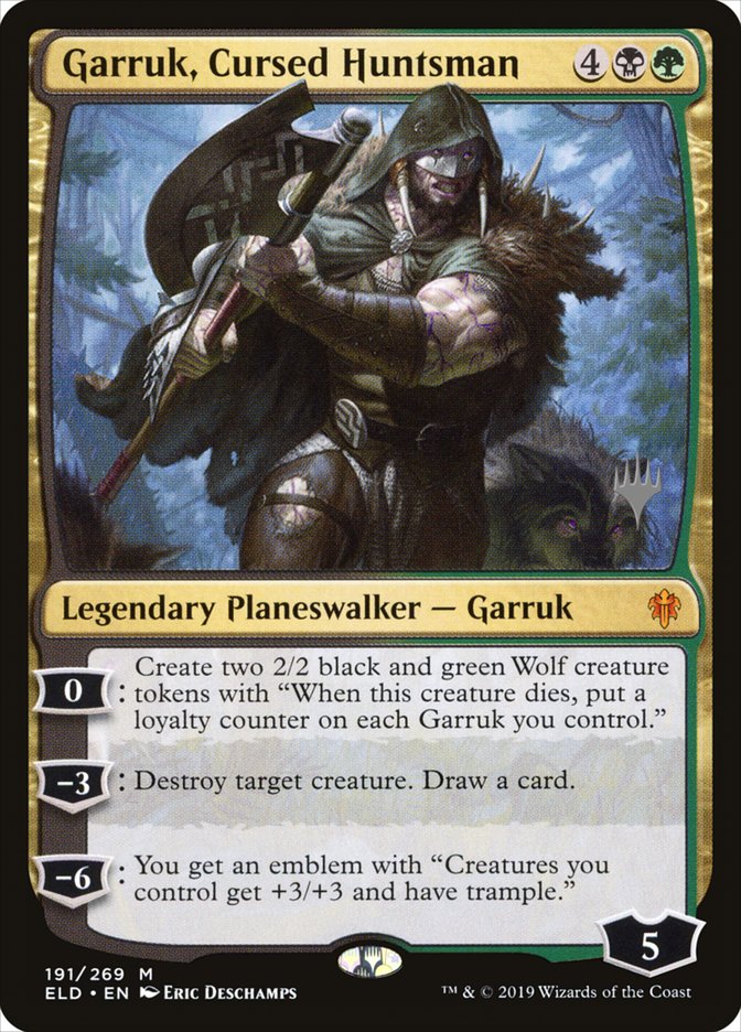 Garruk, Cursed Huntsman (Throne of Eldraine Promos #191p)