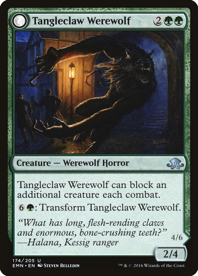 Tangleclaw Werewolf // Fibrous Entangler (Eldritch Moon #174)