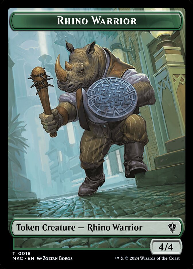 Rhino Warrior (Murders at Karlov Manor Commander Tokens #18)