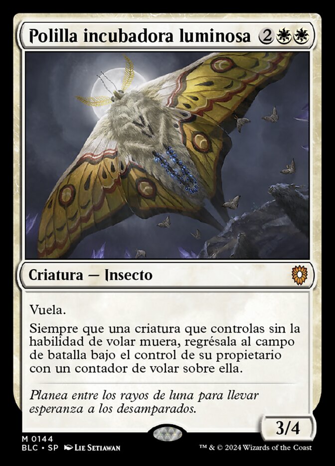 Polilla incubadora luminosa