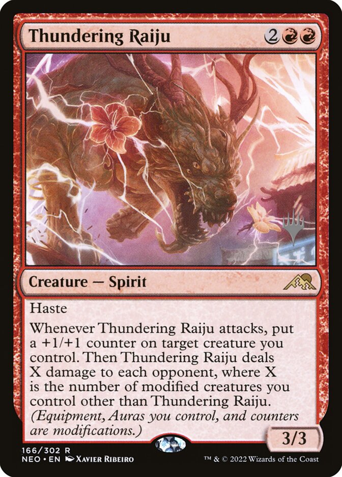 Thundering Raiju (Kamigawa: Neon Dynasty Promos #166p)