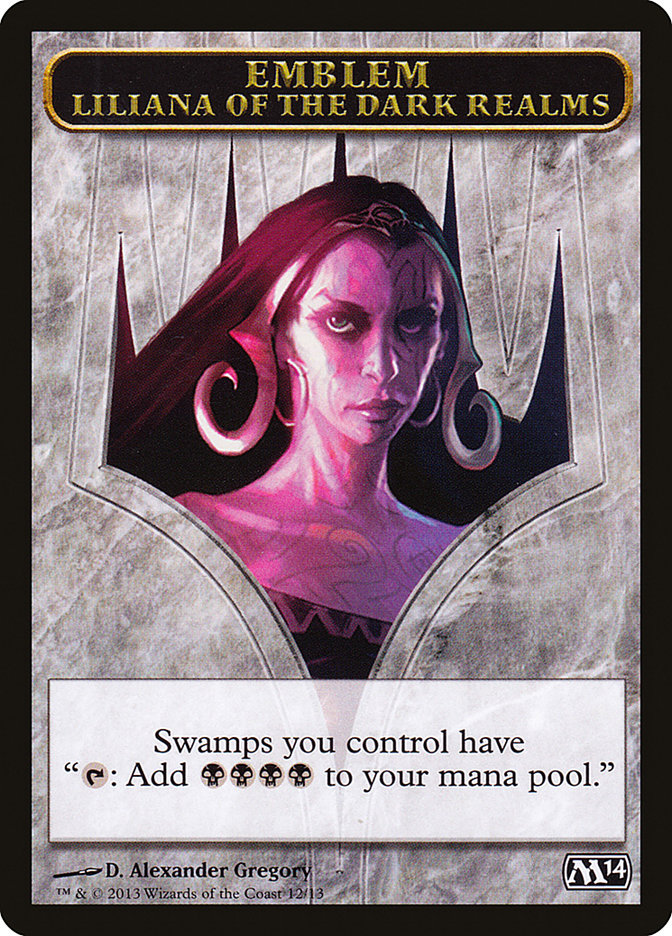 Liliana of the Dark Realms Emblem (Magic 2014 Tokens #12)
