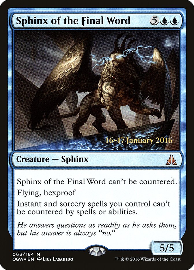 Sphinx of the Final Word (Oath of the Gatewatch Promos #63s)