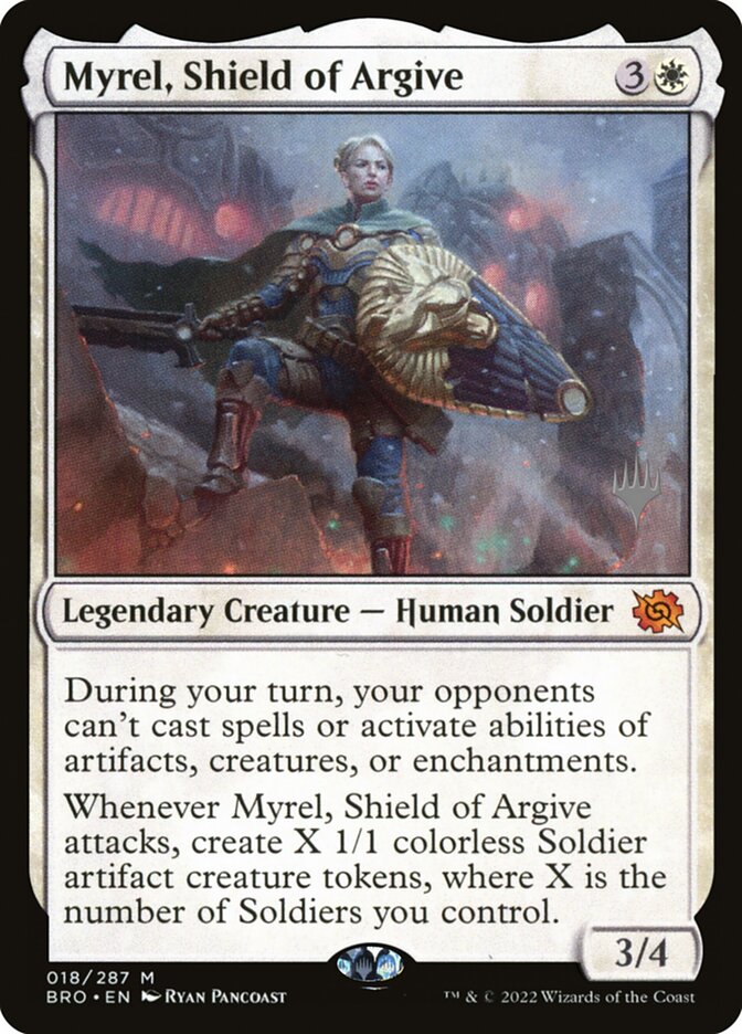 Myrel, Shield of Argive (The Brothers' War Promos #18p)