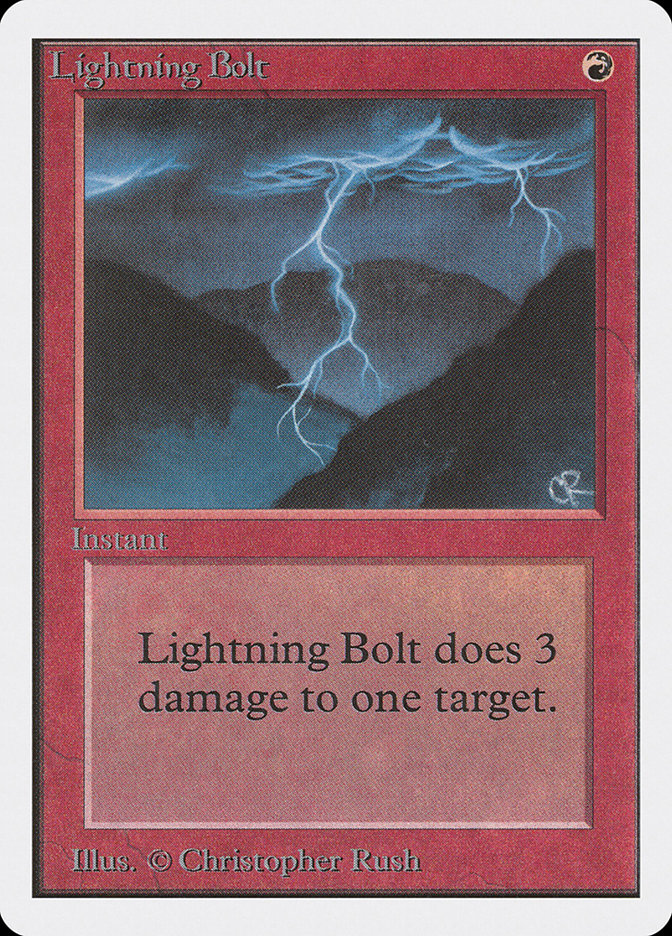 MTG】稲妻 Lightning Bolt 【2ED】signed-