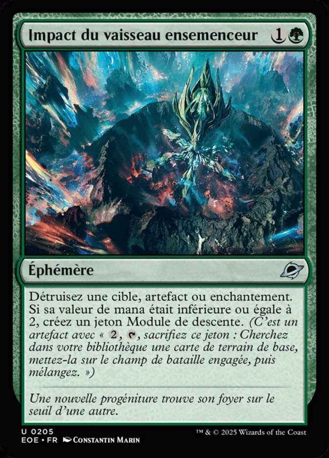 Impact du vaisseau ensemenceur