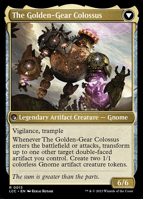 Tetzin, Gnome Champion // The Golden-Gear Colossus (The Lost Caverns of Ixalan Commander #13)