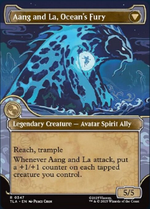Aang, Swift Savior // Aang and La, Ocean's Fury magic the gathering card art