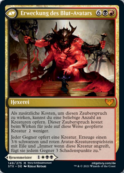 Extus, Oriq Overlord // Awaken the Blood Avatar (Strixhaven: School of Mages #149)