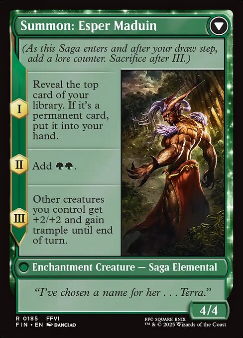 Summon: Esper Maduin - Final Fantasy Rare Card (Back)