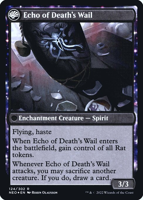 Tribute to Horobi // Echo of Death's Wail (Kamigawa: Neon Dynasty Promos #124s)
