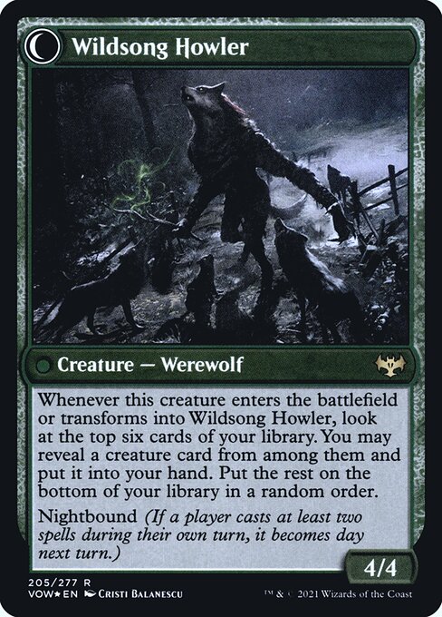 Howlpack Piper // Wildsong Howler (Innistrad: Crimson Vow Promos #205s)
