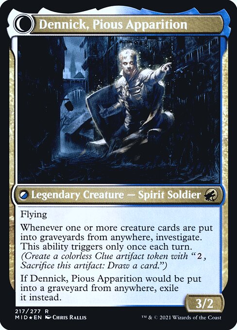 Dennick, Pious Apprentice // Dennick, Pious Apparition (Innistrad: Midnight Hunt Promos #217s)