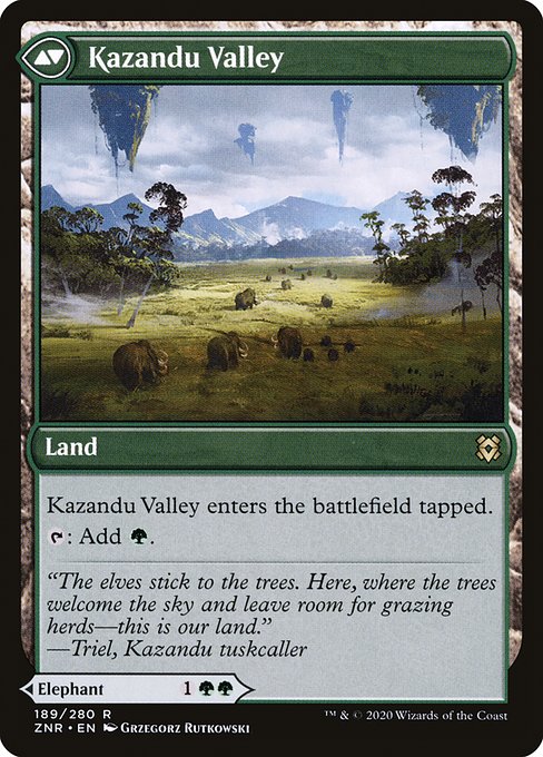 Kazandu Mammoth // Kazandu Valley (Zendikar Rising #189)