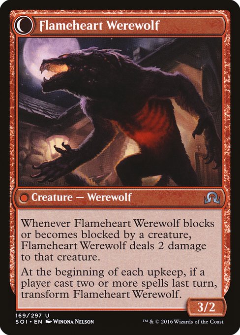 Kessig Forgemaster // Flameheart Werewolf (Shadows over Innistrad #169)