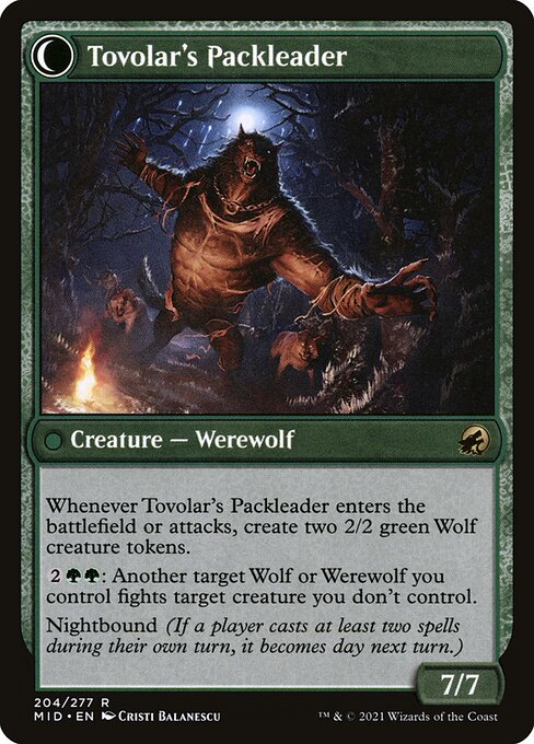 Tovolar's Huntmaster // Tovolar's Packleader (Innistrad: Midnight Hunt #204)