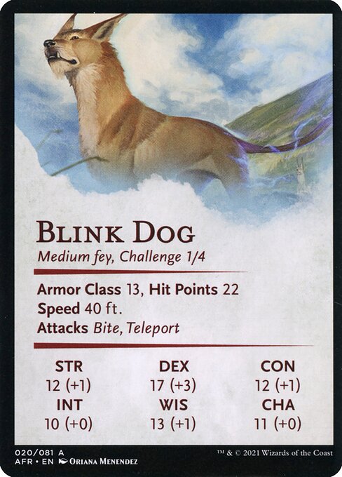 Blink Dog // Blink Dog (Adventures in the Forgotten Realms Art Series #20)