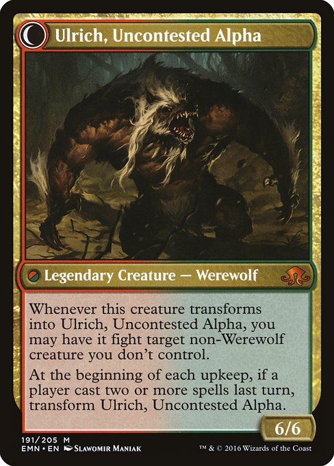 Ulrich of the Krallenhorde // Ulrich, Uncontested Alpha (Eldritch Moon #191)