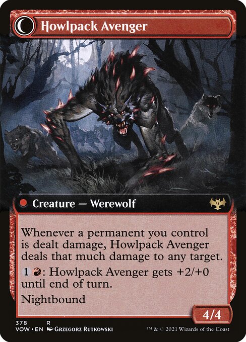 Ill-Tempered Loner // Howlpack Avenger (Innistrad: Crimson Vow #378)