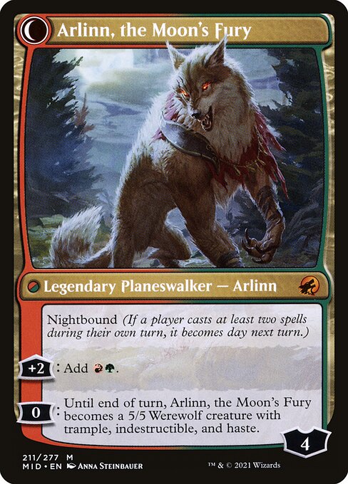 Arlinn, the Pack's Hope // Arlinn, the Moon's Fury (Innistrad: Midnight Hunt #211)