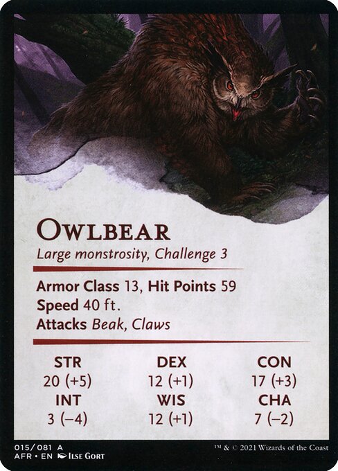 Owlbear // Owlbear (Adventures in the Forgotten Realms Art Series #15)