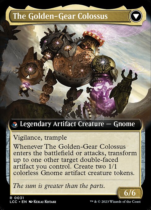 Tetzin, Gnome Champion // The Golden-Gear Colossus (The Lost Caverns of Ixalan Commander #31)