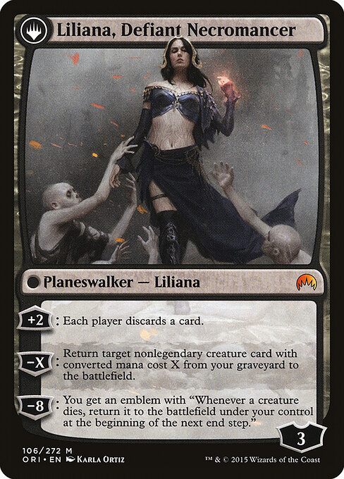 Liliana, Heretical Healer // Liliana, Defiant Necromancer back (plst) ORI-106