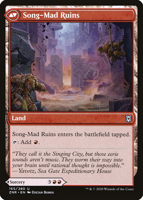 Song-Mad Treachery // Song-Mad Ruins (Zendikar Rising #165)