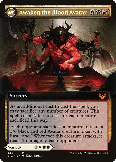 Extus, Oriq Overlord // Awaken the Blood Avatar (Strixhaven: School of Mages #323)