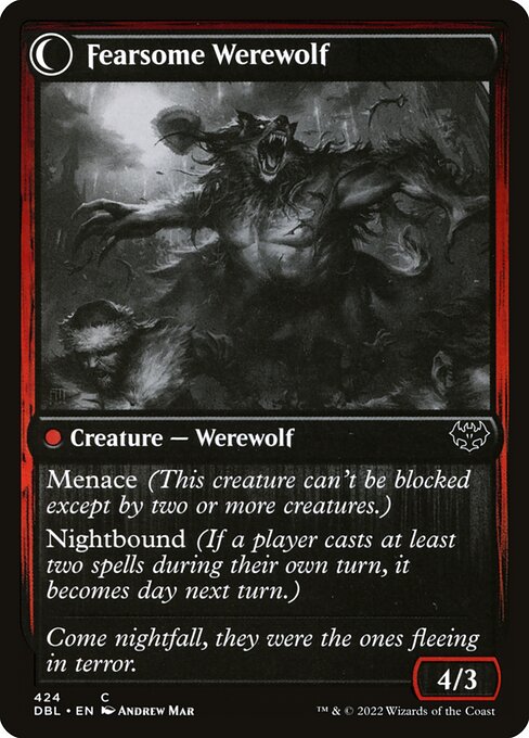 Fearful Villager // Fearsome Werewolf (Innistrad: Double Feature #424)