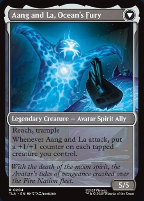 Aang, Swift Savior // Aang and La, Ocean's Fury magic the gathering card art