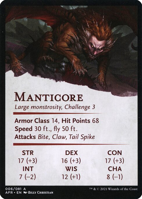 Manticore // Manticore (Adventures in the Forgotten Realms Art Series #6)