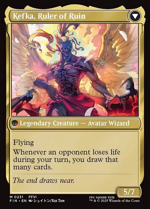 Kefka, Ruler of Ruin - Final Fantasy Mythic Card (Back)