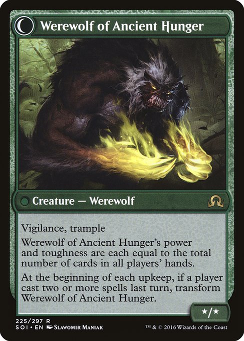 Sage of Ancient Lore // Werewolf of Ancient Hunger (Shadows over Innistrad #225)