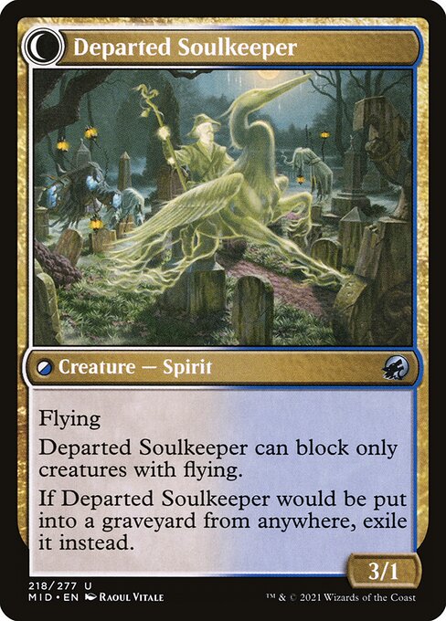 Devoted Grafkeeper // Departed Soulkeeper (Innistrad: Midnight Hunt #218)