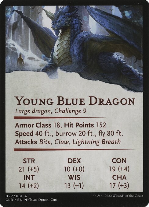 Young Blue Dragon // Young Blue Dragon (Battle for Baldur's Gate Art Series #27)