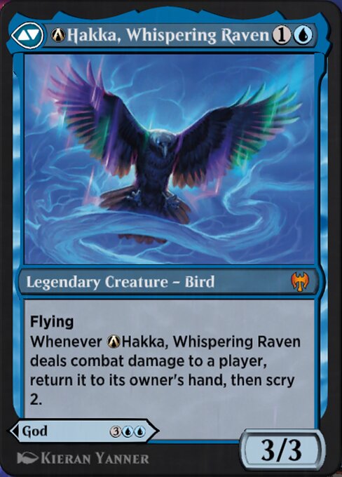 A-Alrund, God of the Cosmos // A-Hakka, Whispering Raven (Kaldheim #A-40)