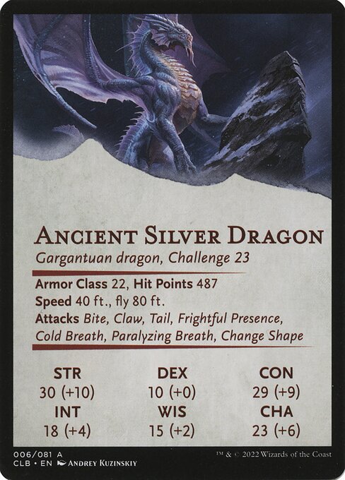 Ancient Silver Dragon // Ancient Silver Dragon (Battle for Baldur's Gate Art Series #6)