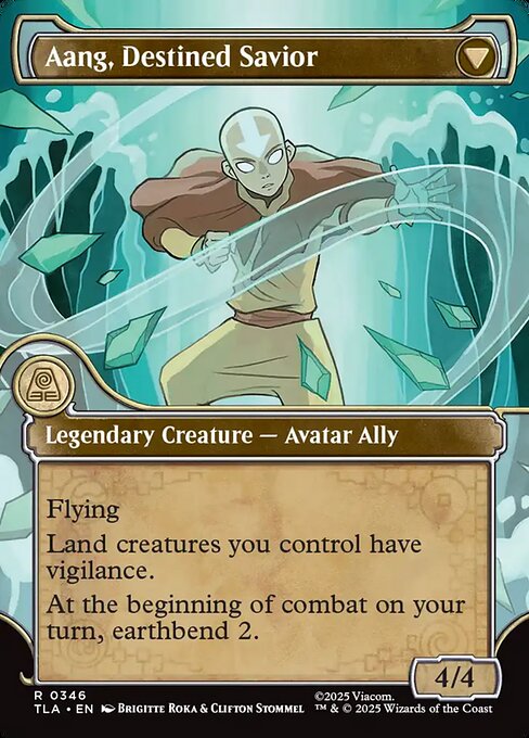 Aang, at the Crossroads // Aang, Destined Savior magic the gathering card art