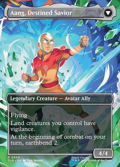 Aang, at the Crossroads // Aang, Destined Savior magic the gathering card art