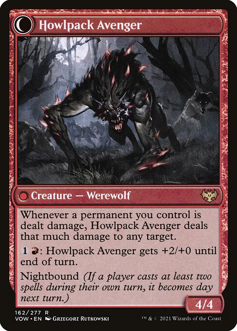 Ill-Tempered Loner // Howlpack Avenger (Innistrad: Crimson Vow #162)