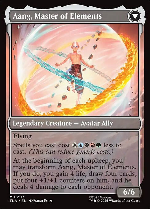 Aang, Master of Elements - Avatar: The Last Airbender Mythic Card (Back)
